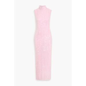 sally lapointe sequin dress Net Mesh Sequin High Low Midi Dress in Cloud Blue